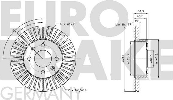 Eurobrake 5815203409 - Brake Disc autospares.lv