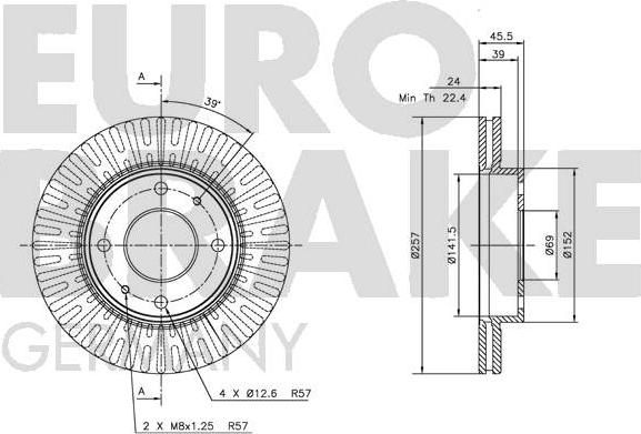 Eurobrake 5815203411 - Brake Disc autospares.lv