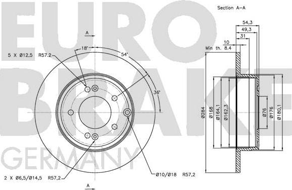 Eurobrake 5815203425 - Brake Disc autospares.lv