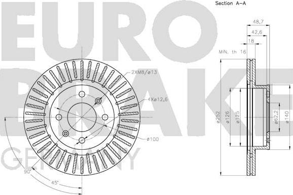 Eurobrake 5815203529 - Brake Disc autospares.lv