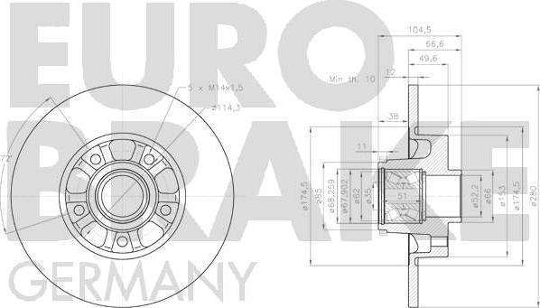 Eurobrake 5815203679 - Brake Disc autospares.lv