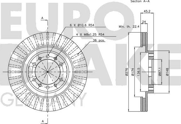 Eurobrake 5815203016 - Brake Disc autospares.lv