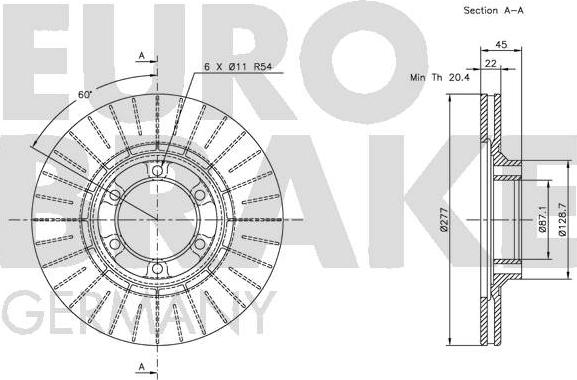 Eurobrake 5815203017 - Brake Disc autospares.lv