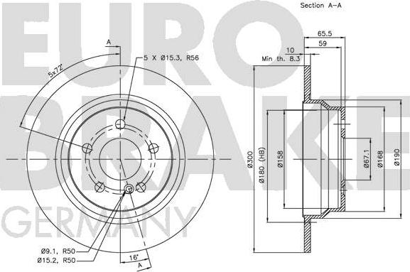 Eurobrake 5815203362 - Brake Disc autospares.lv