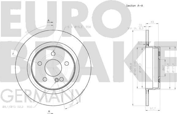 Eurobrake 58152033101 - Brake Disc autospares.lv