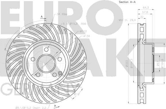 Eurobrake 58152033103 - Brake Disc autospares.lv