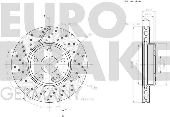 Eurobrake 58152033116 - Brake Disc autospares.lv