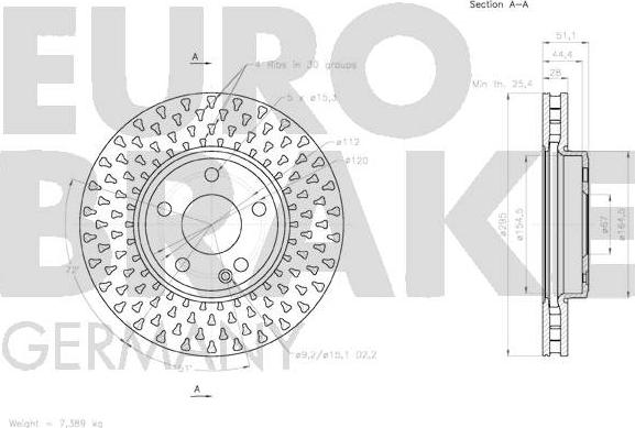 Eurobrake 58152033112 - Brake Disc autospares.lv