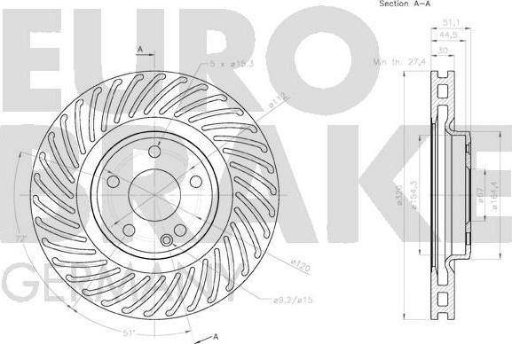 Eurobrake 58152033123 - Brake Disc autospares.lv