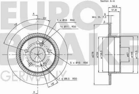 Eurobrake 5815203312 - Brake Disc autospares.lv