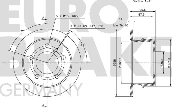 Eurobrake 5815203337 - Brake Disc autospares.lv