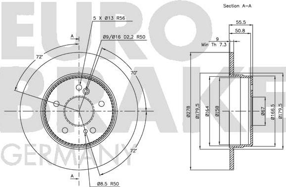 Eurobrake 5815203326 - Brake Disc autospares.lv