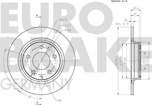 Eurobrake 5815203269 - Brake Disc autospares.lv