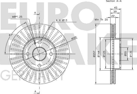 Eurobrake 5815203230 - Brake Disc autospares.lv