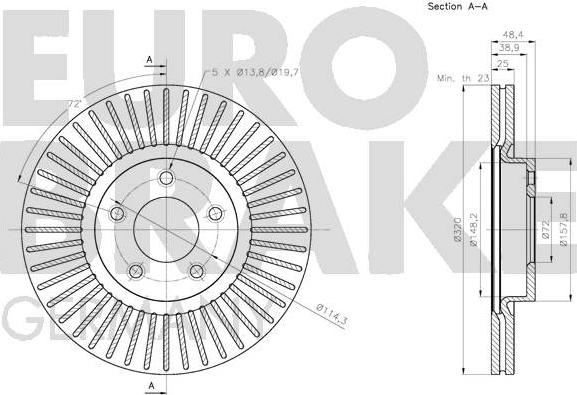 Eurobrake 5815203272 - Brake Disc autospares.lv