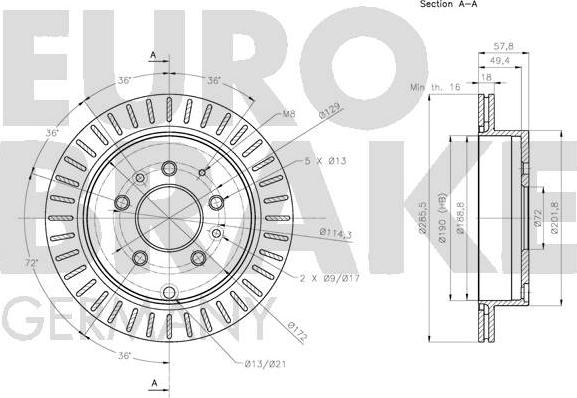 Eurobrake 5815203277 - Brake Disc autospares.lv