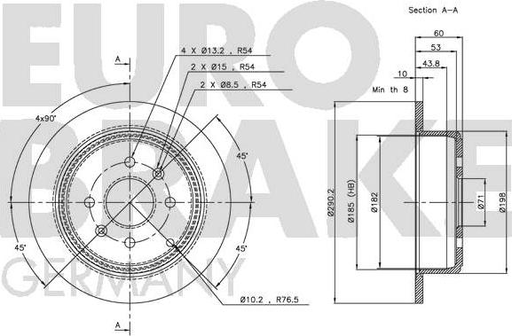 Eurobrake 5815203721 - Brake Disc autospares.lv