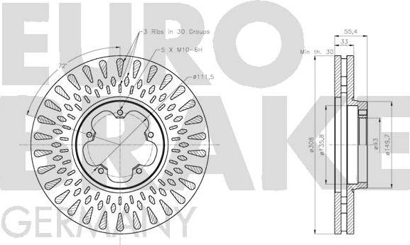 Eurobrake 5815202593 - Brake Disc autospares.lv