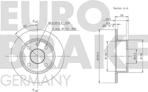 Eurobrake 5815202513 - Brake Disc autospares.lv