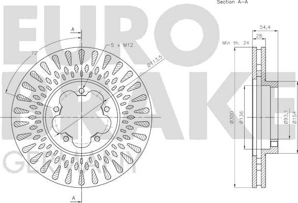 Eurobrake 5815202587 - Brake Disc autospares.lv