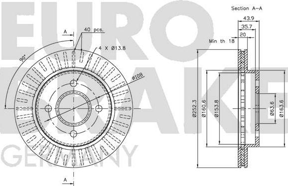 Eurobrake 5815202535 - Brake Disc autospares.lv