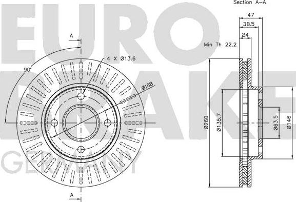 Eurobrake 5815202533 - Brake Disc autospares.lv