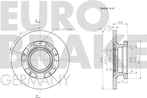 Eurobrake 5815202579 - Brake Disc autospares.lv