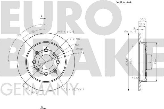 Eurobrake 5815202657 - Brake Disc autospares.lv