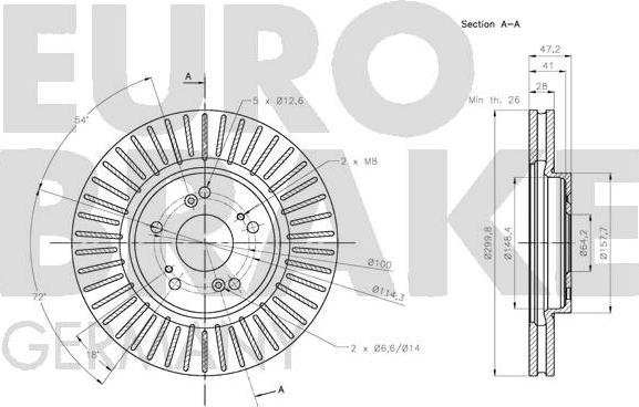 Eurobrake 5815202660 - Brake Disc autospares.lv