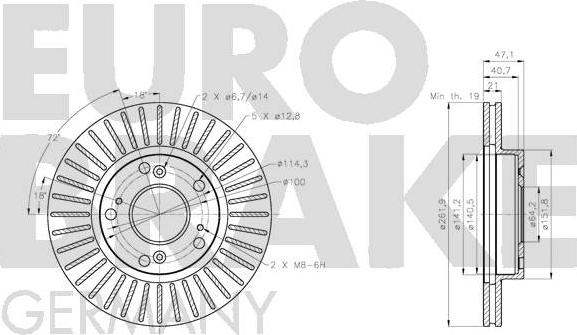 Eurobrake 5815202667 - Brake Disc autospares.lv