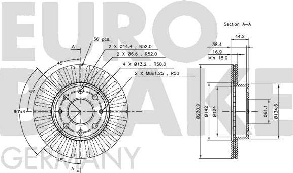 Eurobrake 5815202605 - Brake Disc autospares.lv