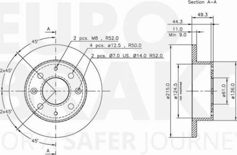 Eurobrake 5815202603 - Brake Disc autospares.lv