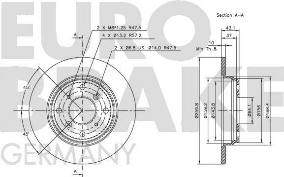 Eurobrake 5815202619 - Brake Disc autospares.lv