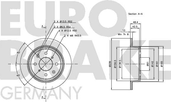 Eurobrake 5815202613 - Brake Disc autospares.lv