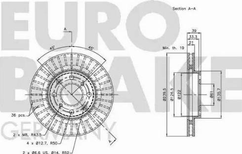 Eurobrake 5815202630 - Brake Disc autospares.lv