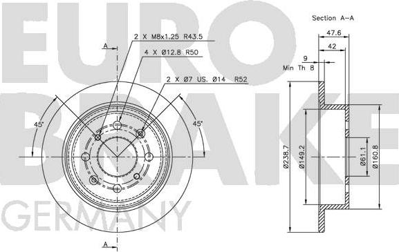 Eurobrake 5815202621 - Brake Disc autospares.lv