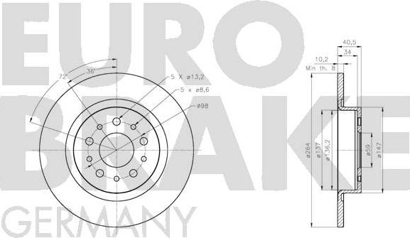 Eurobrake 5815202369 - Brake Disc autospares.lv