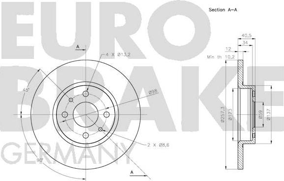 Eurobrake 5815202365 - Brake Disc autospares.lv