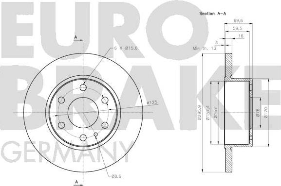 Eurobrake 5815202360 - Brake Disc autospares.lv