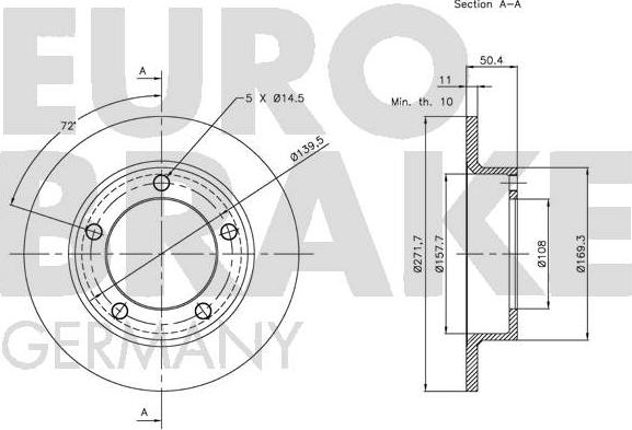 Eurobrake 5815202310 - Brake Disc autospares.lv