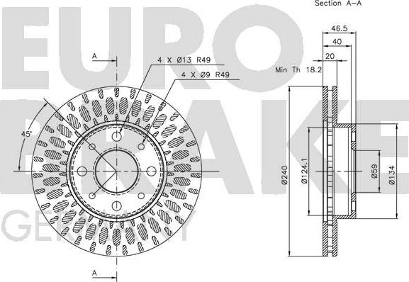 Eurobrake 5815202331 - Brake Disc autospares.lv