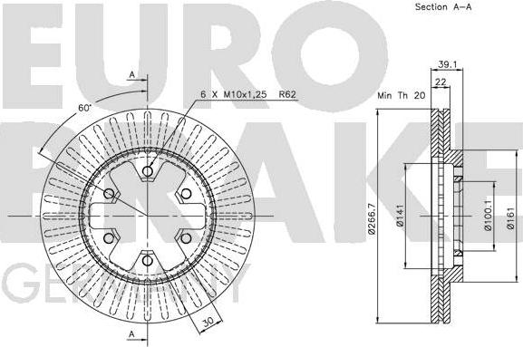 Eurobrake 5815202234 - Brake Disc autospares.lv