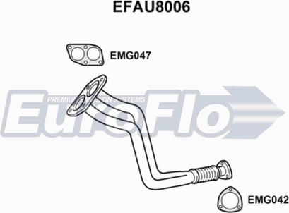 EuroFlo EFAU8006 - Exhaust Pipe autospares.lv