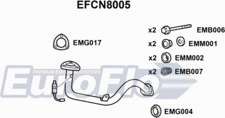 EuroFlo EFCN8005 - Exhaust Pipe autospares.lv