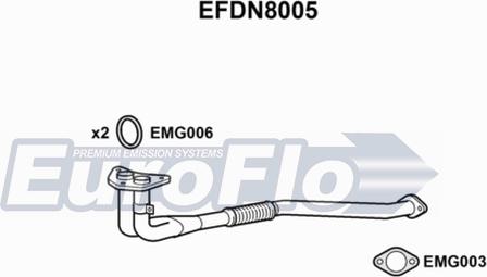 EuroFlo EFDN8005 - Exhaust Pipe autospares.lv