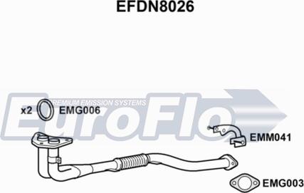 EuroFlo EFDN8026 - Exhaust Pipe autospares.lv