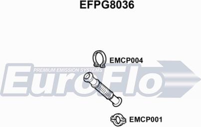 EuroFlo EFPG8036 - Exhaust Pipe autospares.lv