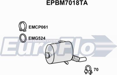 EuroFlo EPBM7018TA - Soot / Particulate Filter, exhaust system autospares.lv