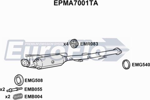 EuroFlo EPMA7001TA - Soot / Particulate Filter, exhaust system autospares.lv