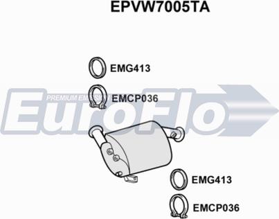 EuroFlo EPVW7005TA - Soot / Particulate Filter, exhaust system autospares.lv